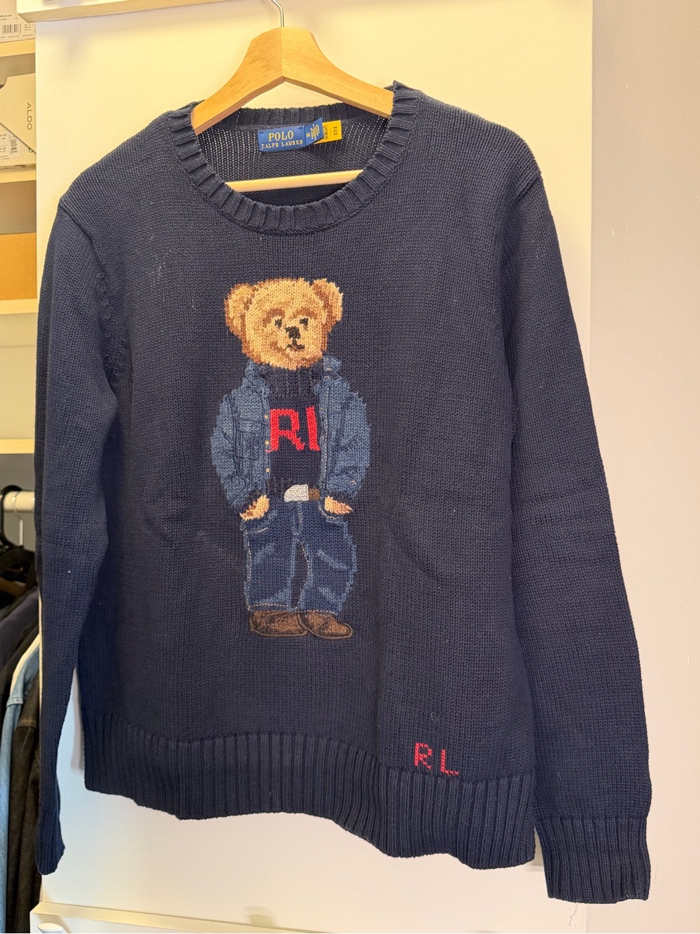 Polo by Ralph Lauren Navy Bear Crewneck Sweater